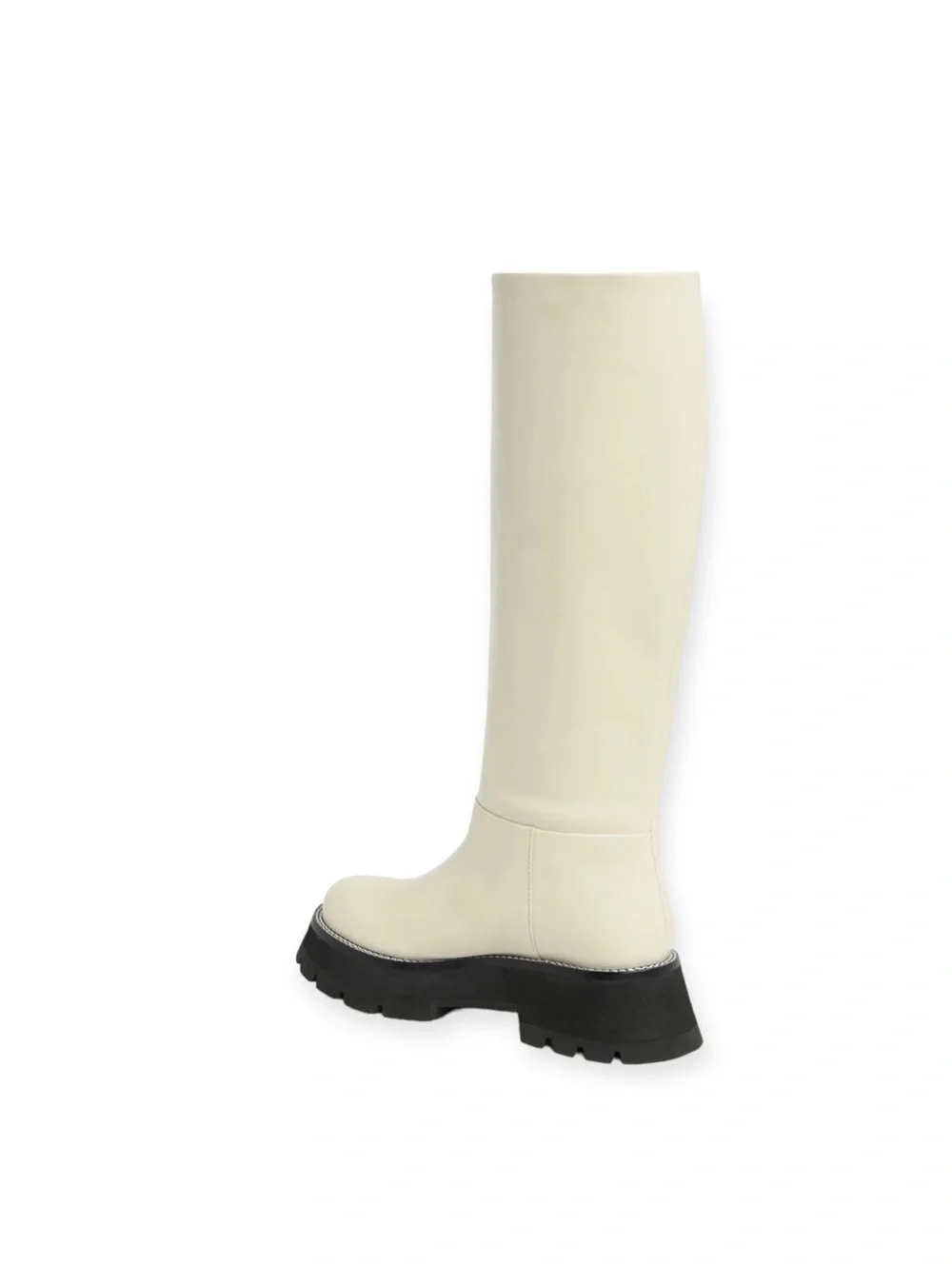 NEW 3.1 Phillip Lim Kate Lug Sole Knee High Boots in Bone/Black, Size 38.5